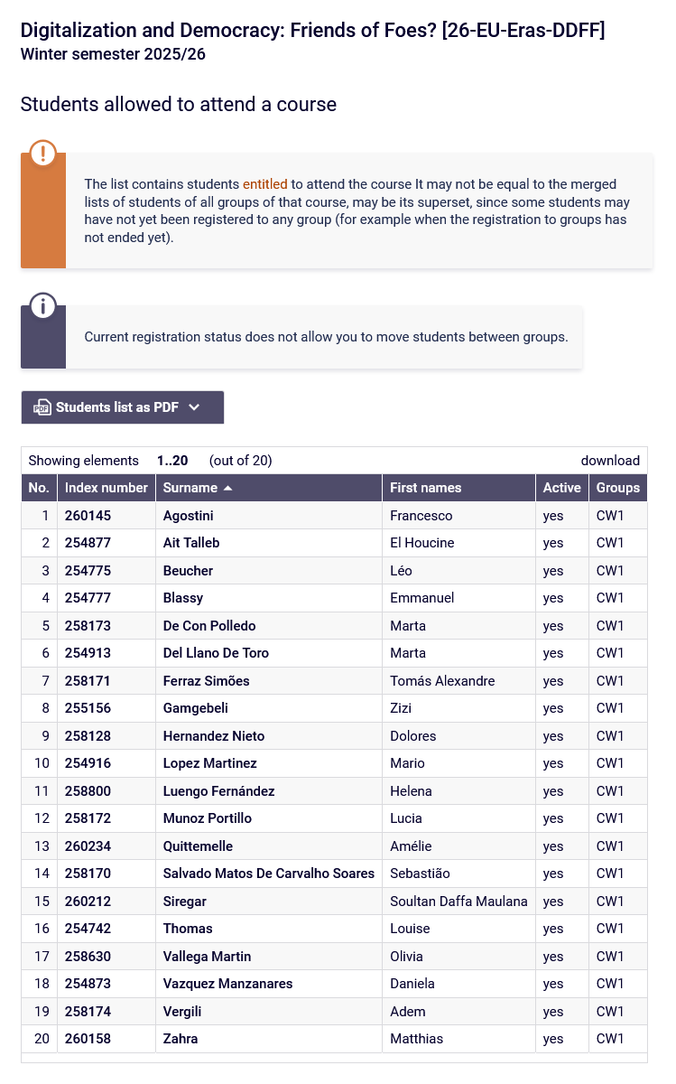 Digitalization and Democracy: Friends of Foes? Seminar information
